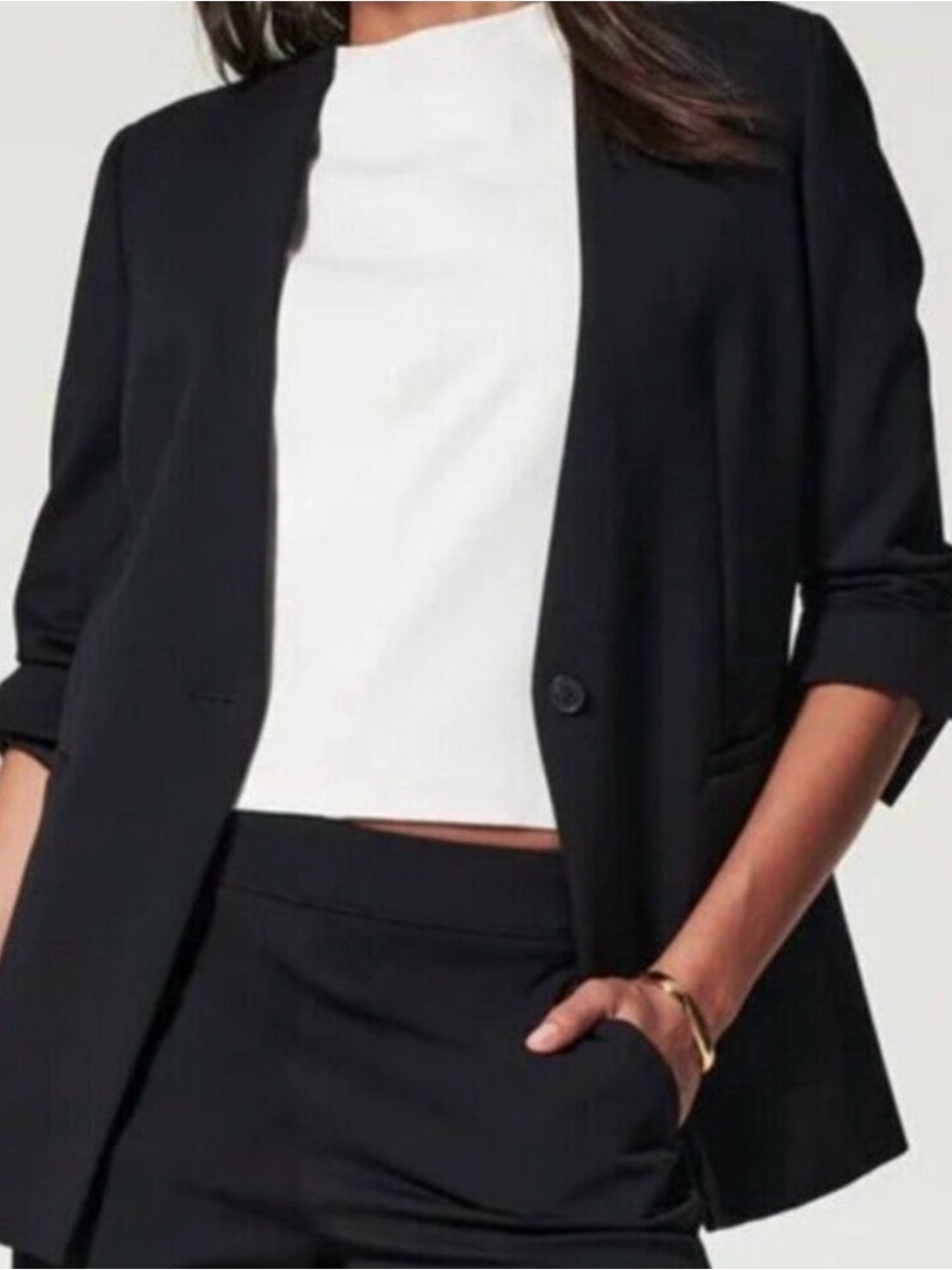 SPANX The Perfect Collarless Oversized Pointe Blazer Size 2X Black